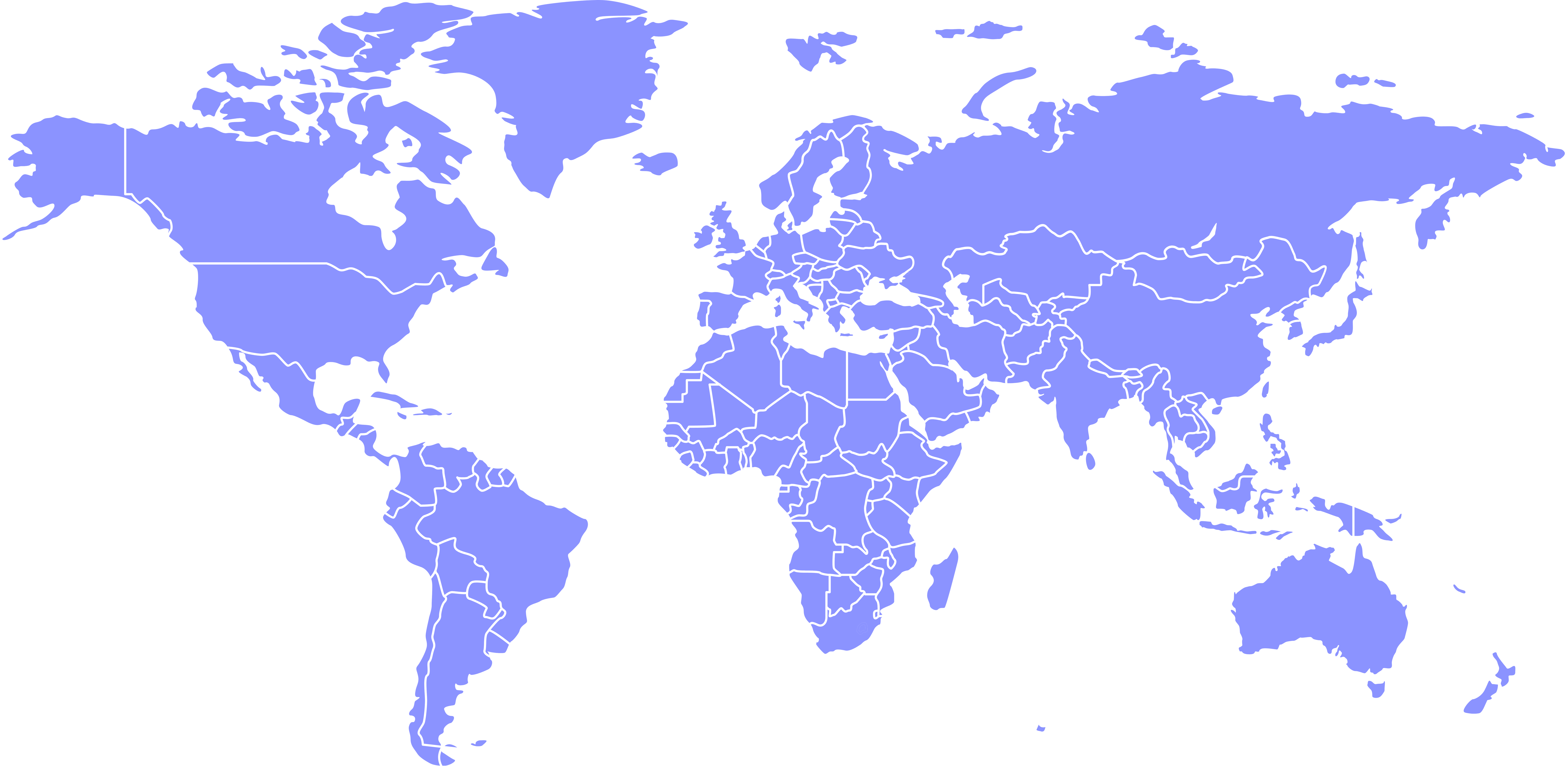 World map with pins